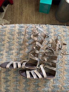 ROAN Lace-Up Genuine Leather Gladiator Sandals 9.5